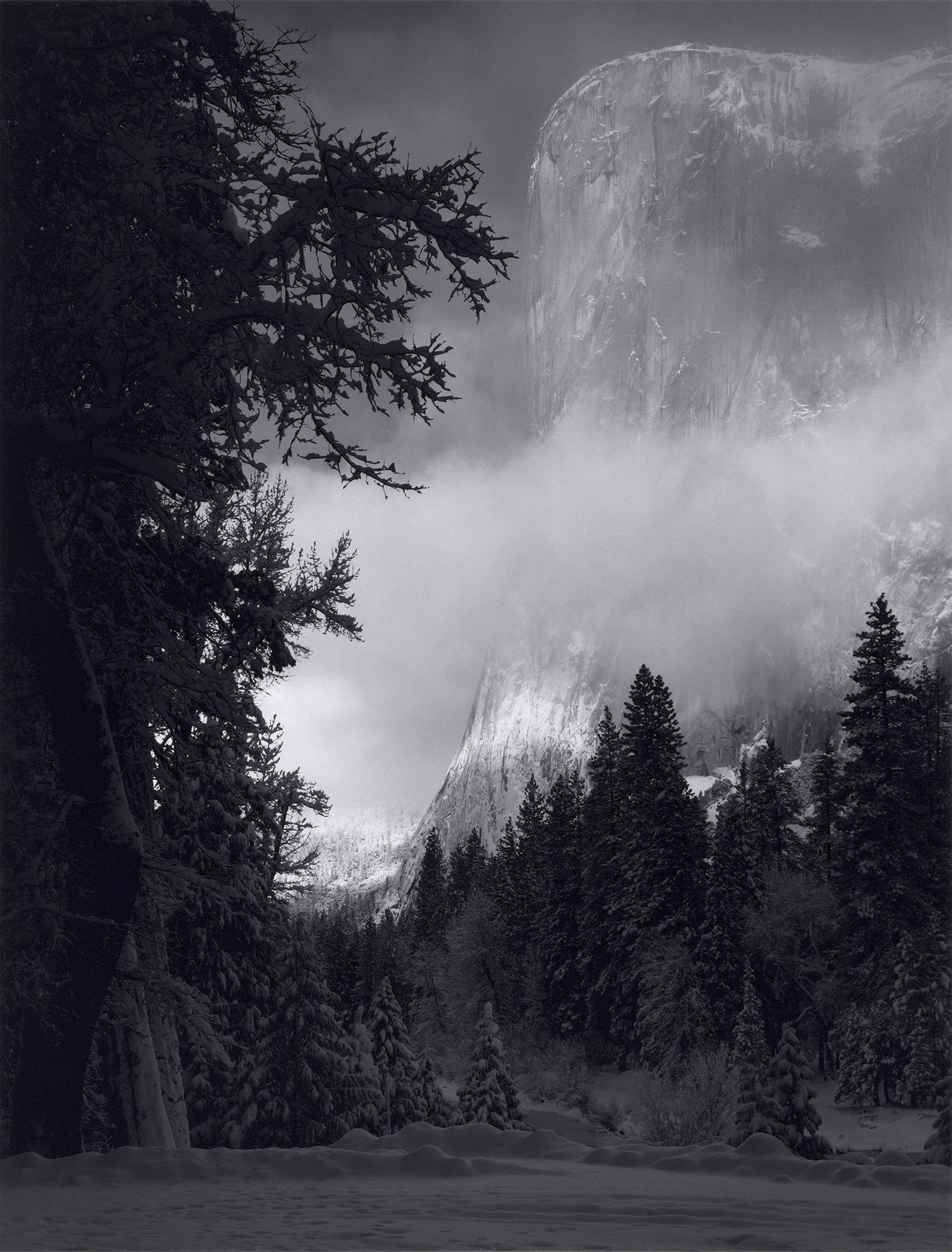 Ansel Adams, El Capitan, Sunrise, Winter, Yosemite, 1968